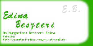 edina beszteri business card